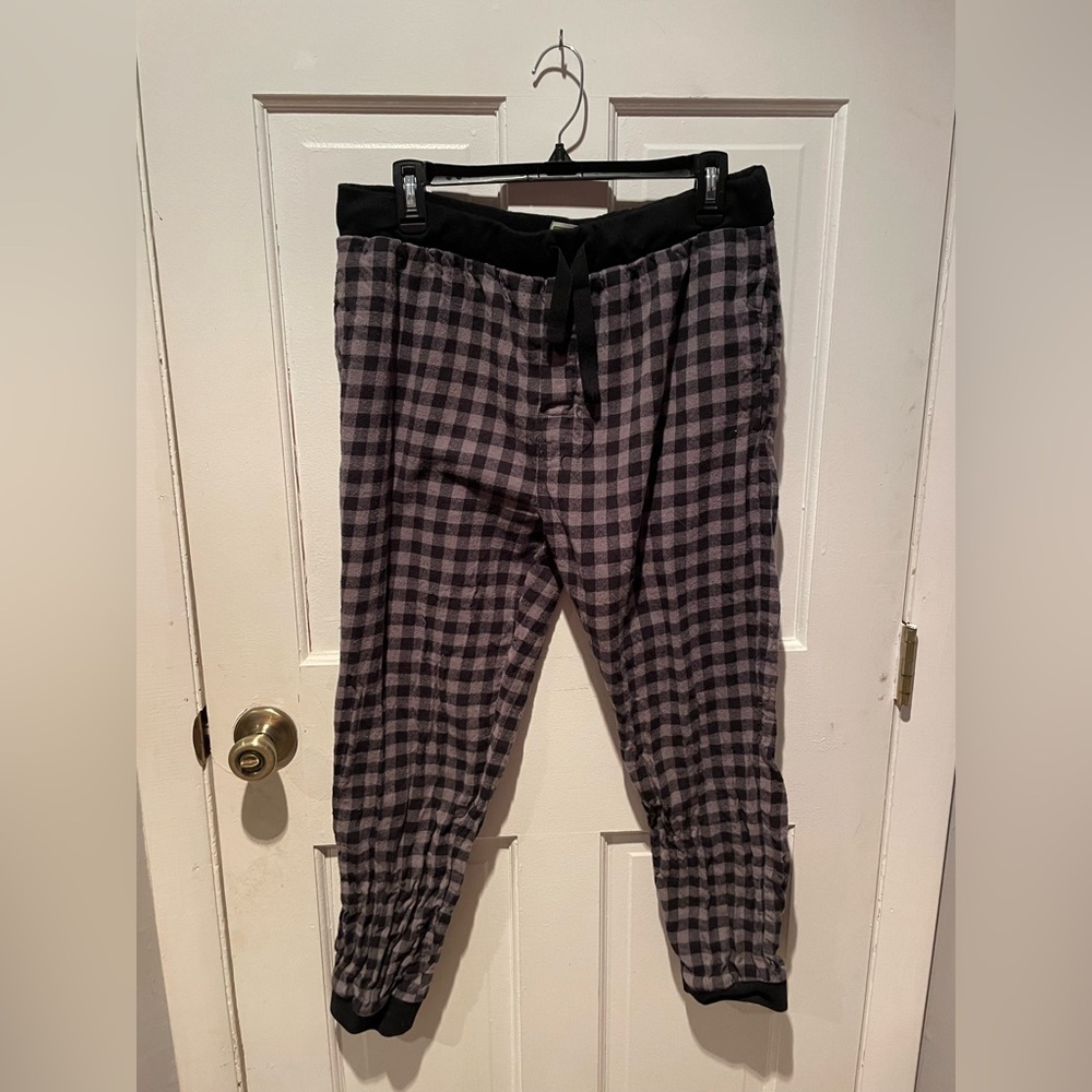 Black and Gray Plaid Pj Pants